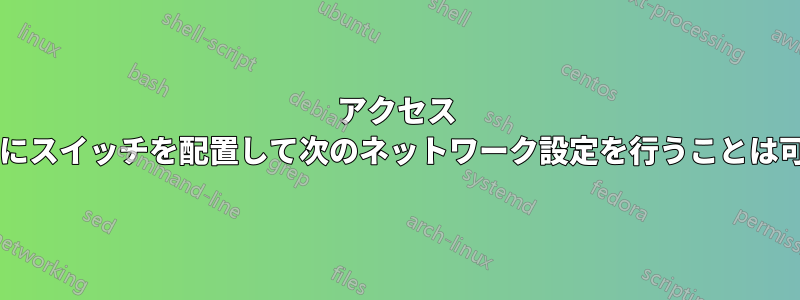 アクセス ポイント間にスイッチを配置して次のネットワーク設定を行うことは可能ですか?