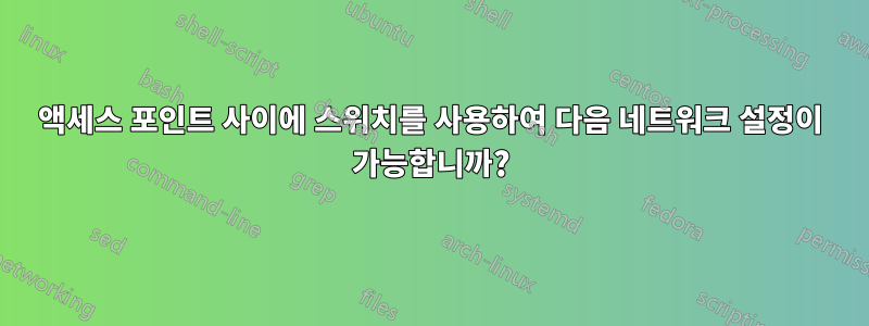 액세스 포인트 사이에 스위치를 사용하여 다음 네트워크 설정이 가능합니까?