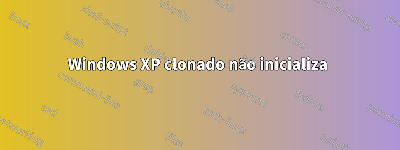 Windows XP clonado não inicializa