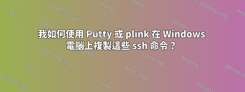 我如何使用 Putty 或 plink 在 Windows 電腦上複製這些 ssh 命令？