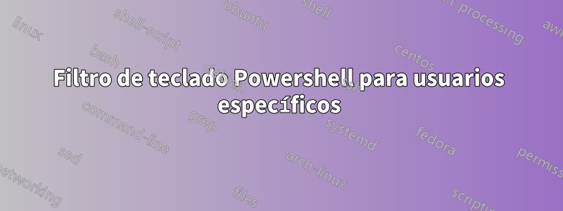 Filtro de teclado Powershell para usuarios específicos