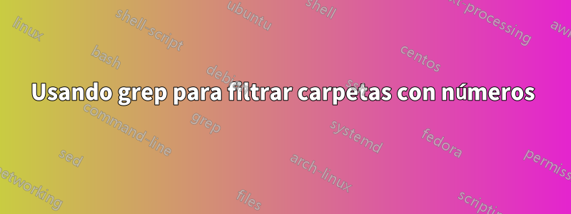 Usando grep para filtrar carpetas con números