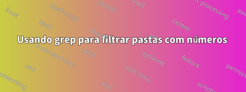 Usando grep para filtrar pastas com números