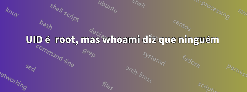 UID é root, mas whoami diz que ninguém