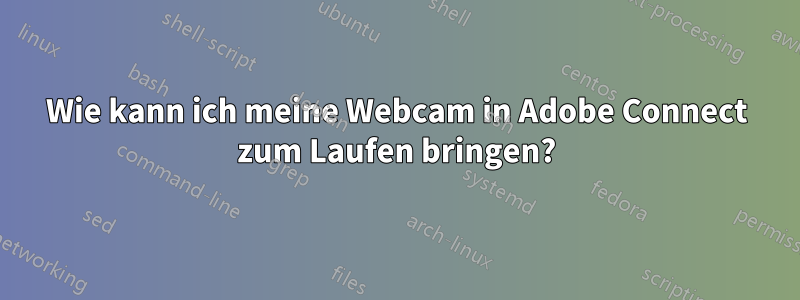 Wie kann ich meine Webcam in Adobe Connect zum Laufen bringen?