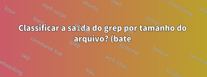 Classificar a saída do grep por tamanho do arquivo? (bate)