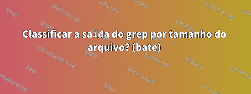 Classificar a saída do grep por tamanho do arquivo? (bate)