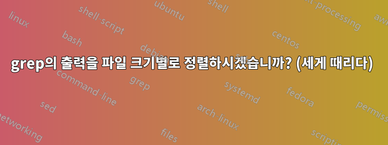 grep의 출력을 파일 크기별로 정렬하시겠습니까? (세게 때리다)