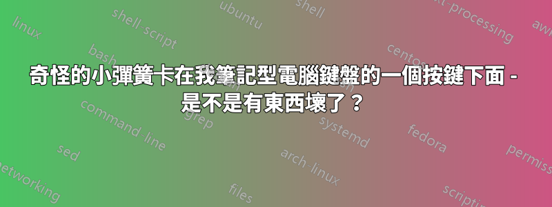 奇怪的小彈簧卡在我筆記型電腦鍵盤的一個按鍵下面 - 是不是有東西壞了？