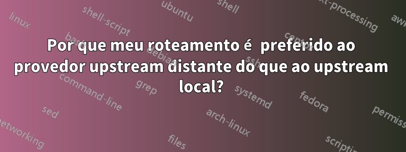 Por que meu roteamento é preferido ao provedor upstream distante do que ao upstream local?