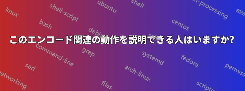 このエンコード関連の動作を説明できる人はいますか?