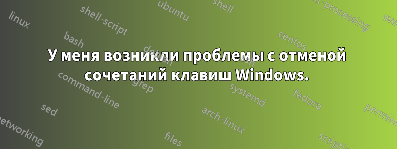 У меня возникли проблемы с отменой сочетаний клавиш Windows.