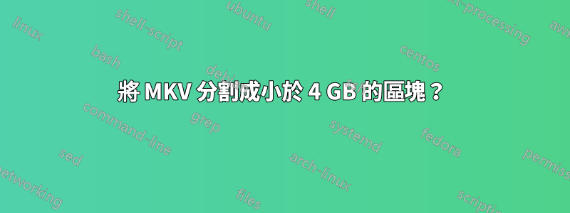 將 MKV 分割成小於 4 GB 的區塊？