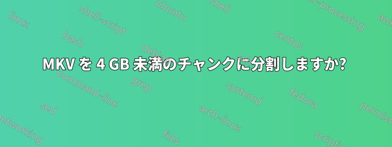 MKV を 4 GB 未満のチャンクに分割しますか?