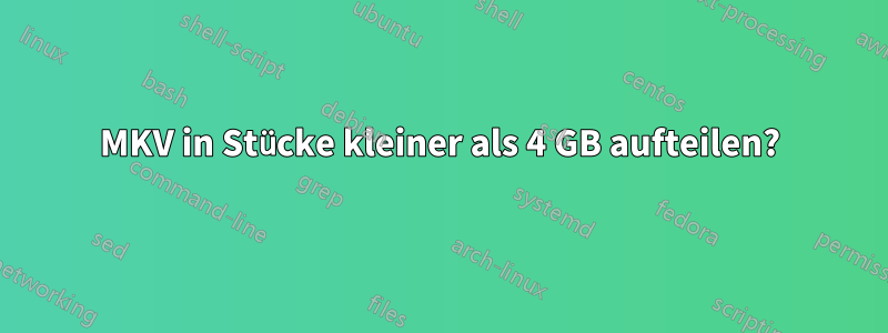 MKV in Stücke kleiner als 4 GB aufteilen?