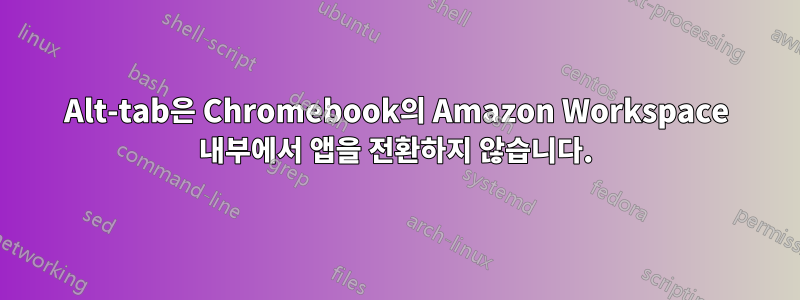 Alt-tab은 Chromebook의 Amazon Workspace 내부에서 앱을 전환하지 않습니다.