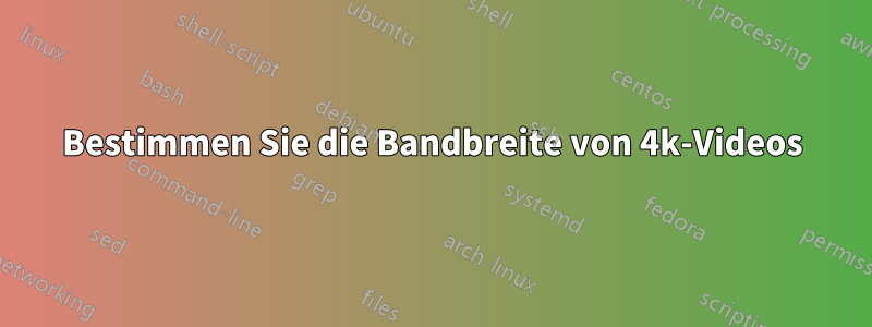 Bestimmen Sie die Bandbreite von 4k-Videos