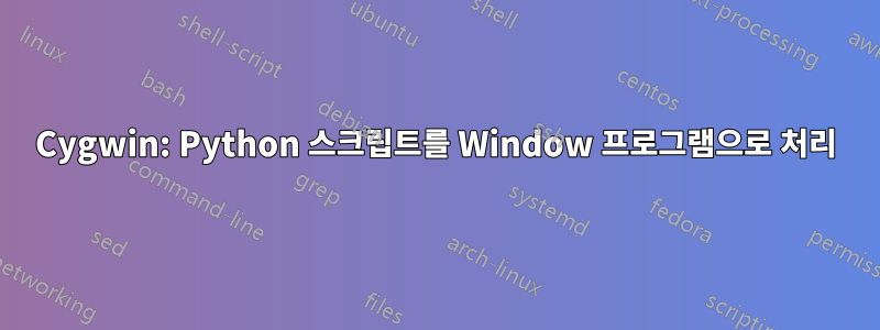 Cygwin: Python 스크립트를 Window 프로그램으로 처리