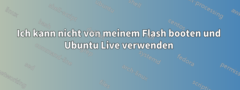 Ich kann nicht von meinem Flash booten und Ubuntu Live verwenden