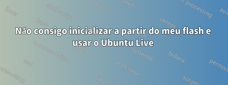 Não consigo inicializar a partir do meu flash e usar o Ubuntu Live