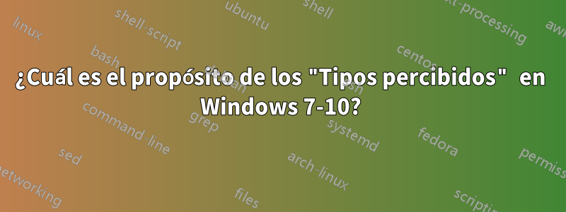 ¿Cuál es el propósito de los "Tipos percibidos" en Windows 7-10?