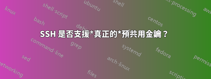 SSH 是否支援*真正的*預共用金鑰？