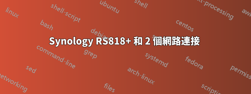 Synology RS818+ 和 2 個網路連接