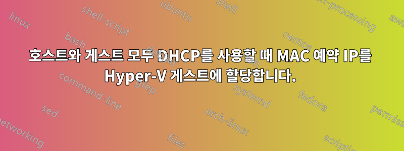 호스트와 게스트 모두 DHCP를 사용할 때 MAC 예약 IP를 Hyper-V 게스트에 할당합니다.