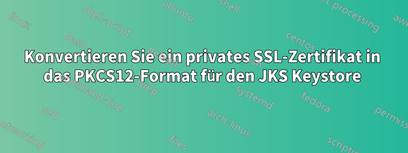 Konvertieren Sie ein privates SSL-Zertifikat in das PKCS12-Format für den JKS Keystore