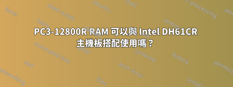 PC3-12800R RAM 可以與 Intel DH61CR 主機板搭配使用嗎？