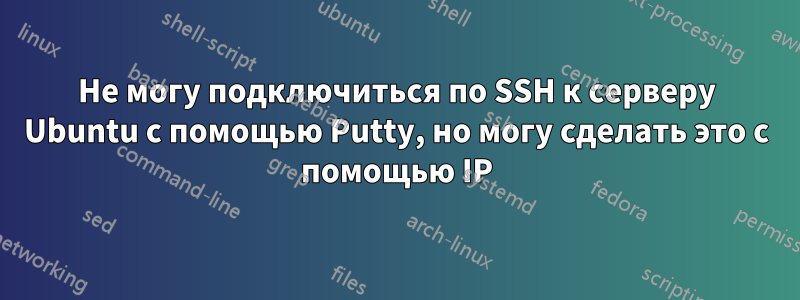 Не могу подключиться по SSH к серверу Ubuntu с помощью Putty, но могу сделать это с помощью IP