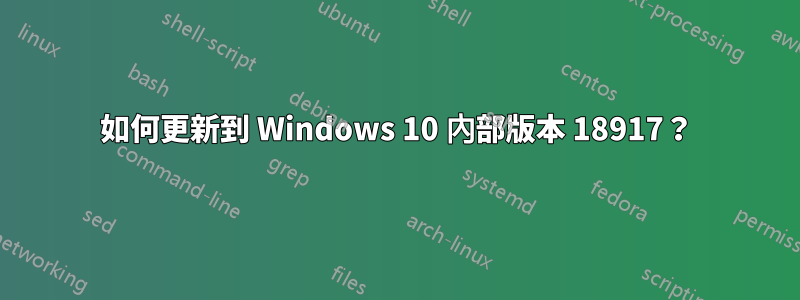 如何更新到 Windows 10 內部版本 18917？