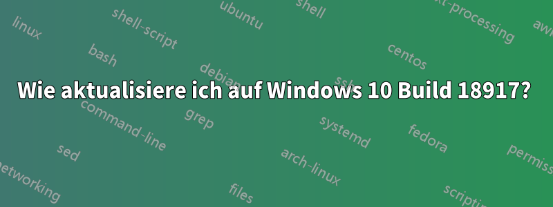 Wie aktualisiere ich auf Windows 10 Build 18917?