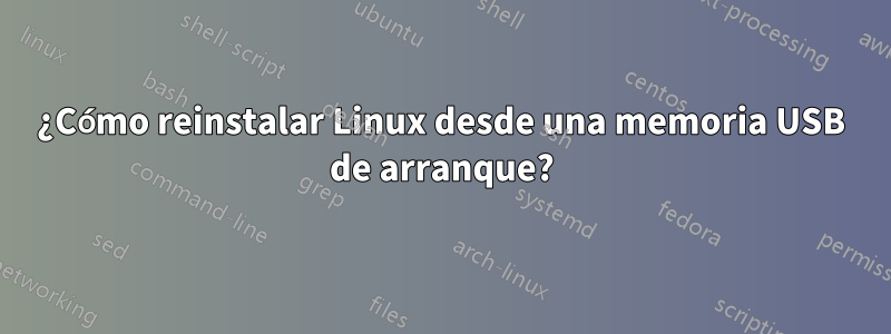 ¿Cómo reinstalar Linux desde una memoria USB de arranque?