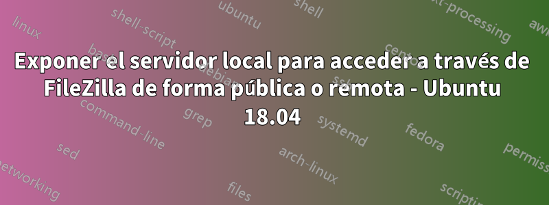 Exponer el servidor local para acceder a través de FileZilla de forma pública o remota - Ubuntu 18.04