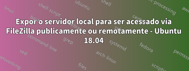 Expor o servidor local para ser acessado via FileZilla publicamente ou remotamente - Ubuntu 18.04