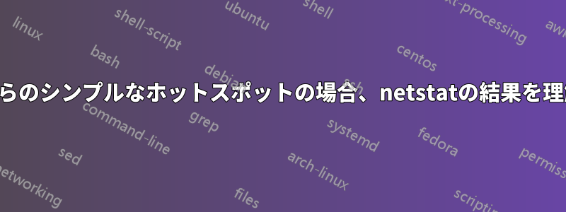 モバイルからのシンプルなホットスポットの場合、netstatの結果を理解する方法