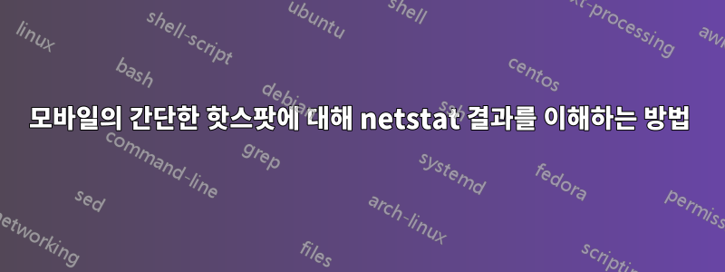 모바일의 간단한 핫스팟에 대해 netstat 결과를 이해하는 방법