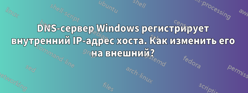 DNS-сервер Windows регистрирует внутренний IP-адрес хоста. Как изменить его на внешний?