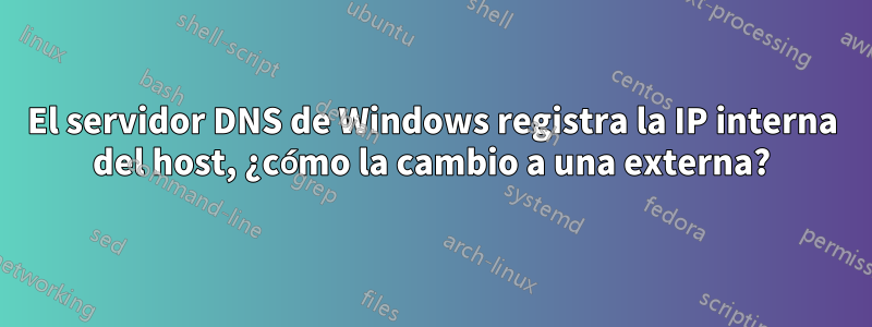 El servidor DNS de Windows registra la IP interna del host, ¿cómo la cambio a una externa?