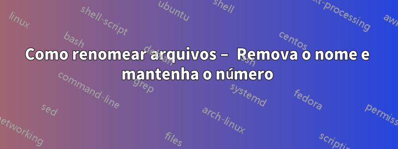 Como renomear arquivos – Remova o nome e mantenha o número