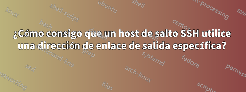 ¿Cómo consigo que un host de salto SSH utilice una dirección de enlace de salida específica?