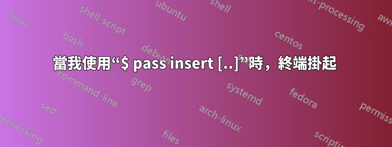 當我使用“$ pass insert [..]”時，終端掛起