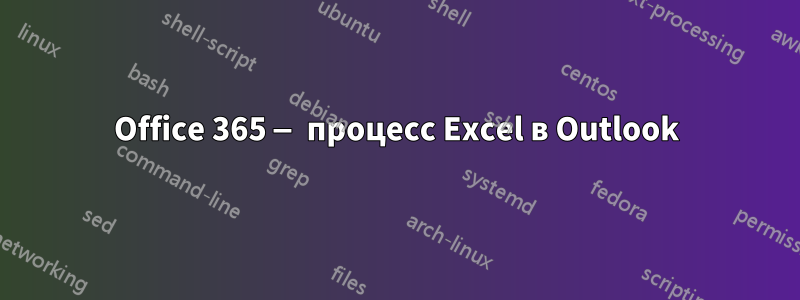 Office 365 — процесс Excel в Outlook