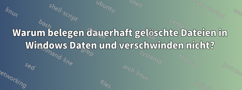 Warum belegen dauerhaft gelöschte Dateien in Windows Daten und verschwinden nicht?