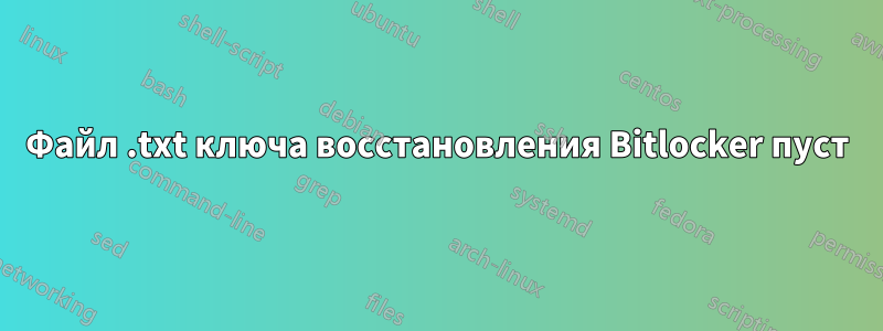 Файл .txt ключа восстановления Bitlocker пуст