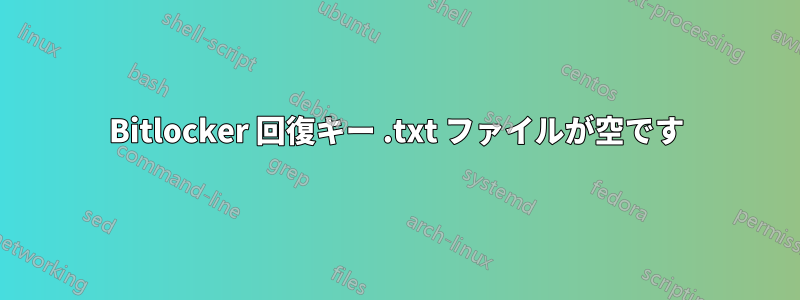 Bitlocker 回復キー .txt ファイルが空です