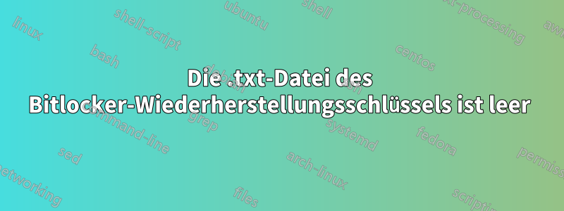 Die .txt-Datei des Bitlocker-Wiederherstellungsschlüssels ist leer