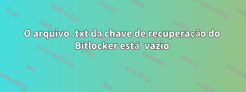 O arquivo .txt da chave de recuperação do Bitlocker está vazio