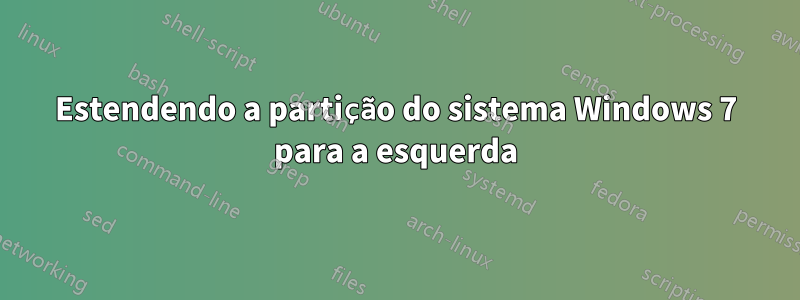 Estendendo a partição do sistema Windows 7 para a esquerda